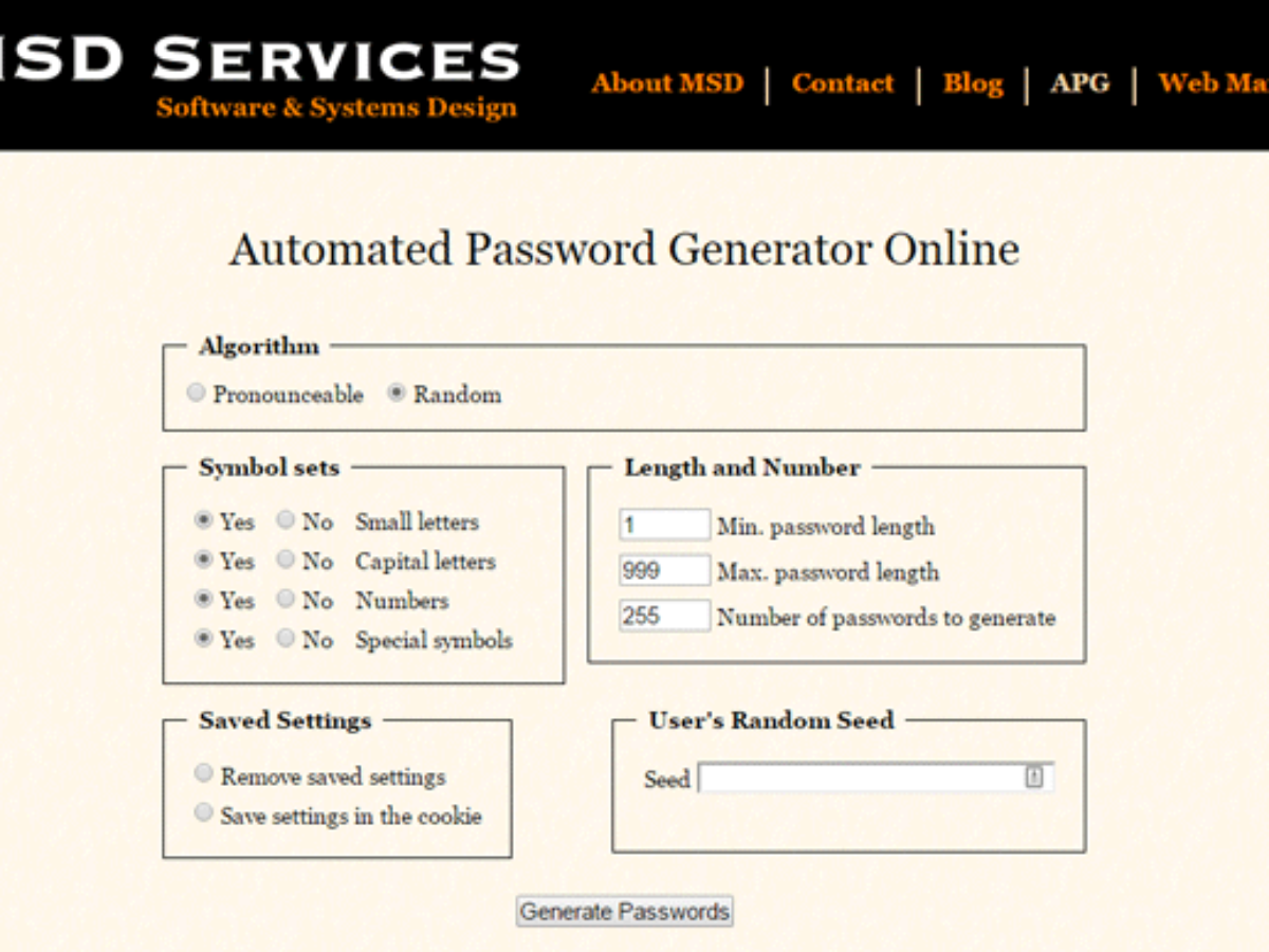 Free Secure Online Password Generator To Create Random Passwords