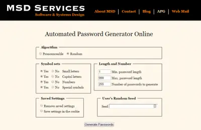 online password generators