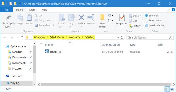 How to make a Program run on startup in Windows 10