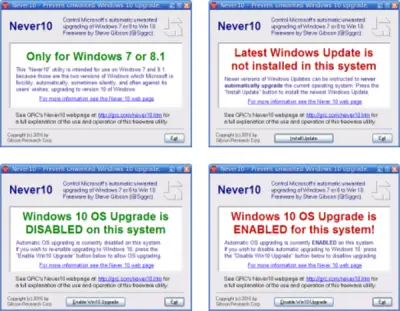 Tools to block Windows 10 Upgrade
