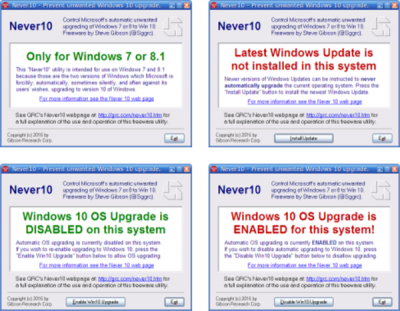 Tools to block Windows 10 Upgrade