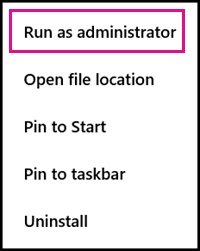 Run as administrator