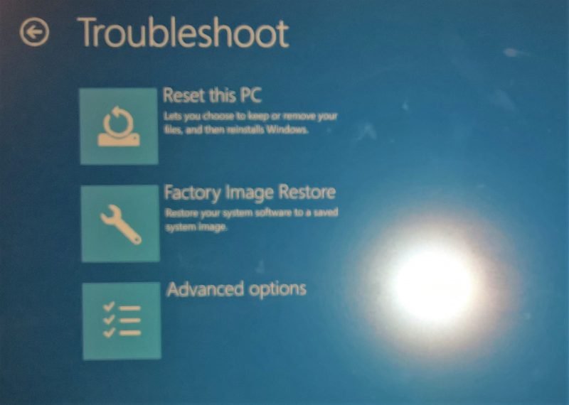 restore factory image windows 10