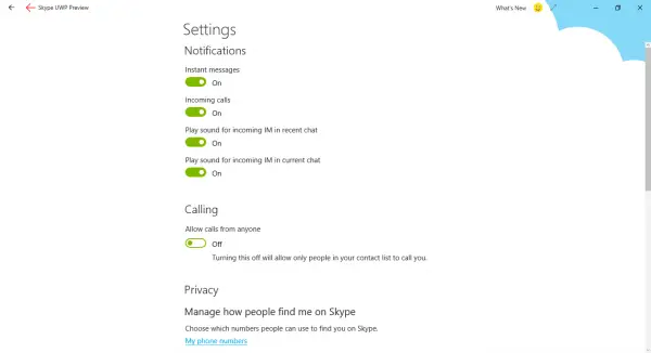 Skype UWP