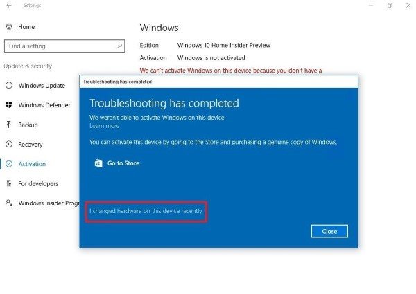Windows Activation Troubleshooter - Windows 10