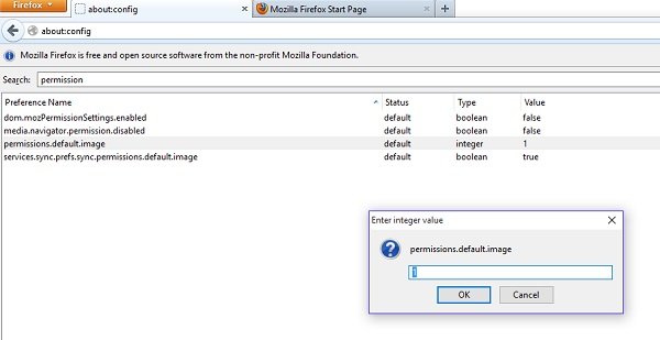 disable images in firefox