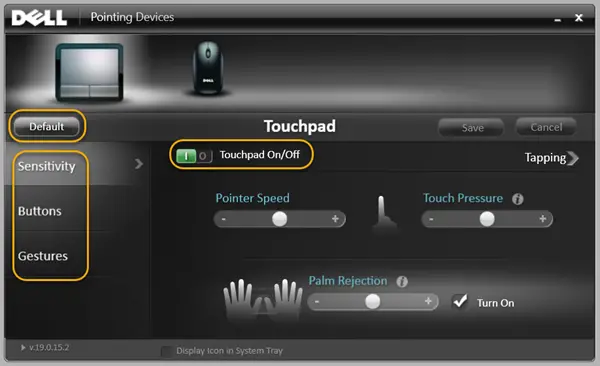 disable touchpad