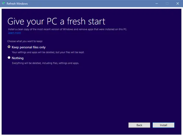 Refresh Windows Tool