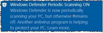 windows defender periodic scanning