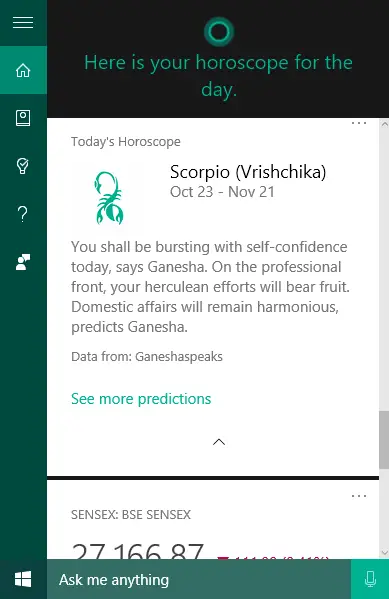 How to add your Zodiac Sign in Cortana for daily notifications