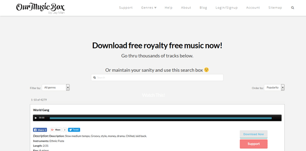 Our Music Box download royalty free music for YouTube