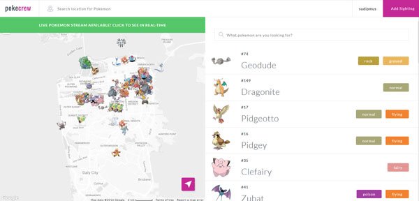  Pokecrew is a Pokemon locator