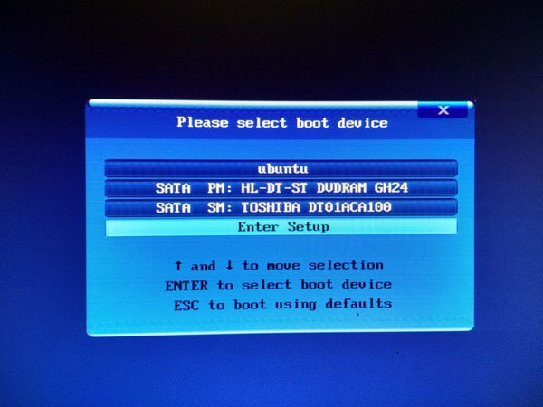 Reboot and Select proper Boot device