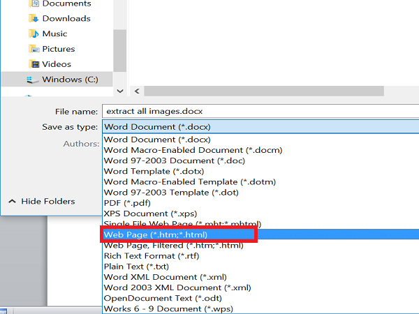select web page