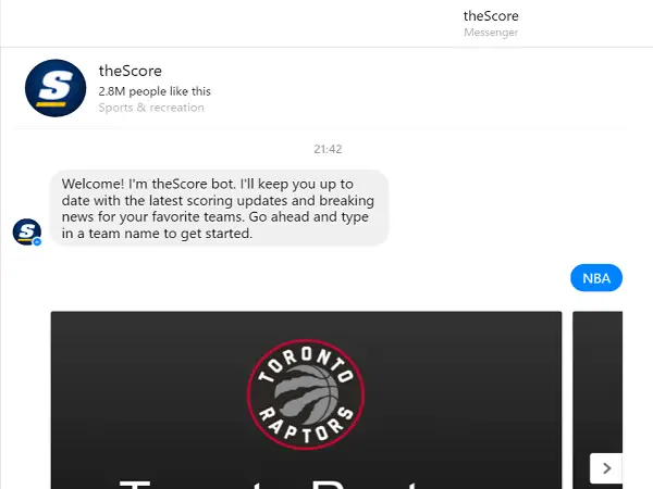 thescore messenger bot