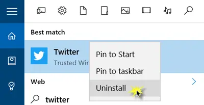 uninstall windows 10 apps