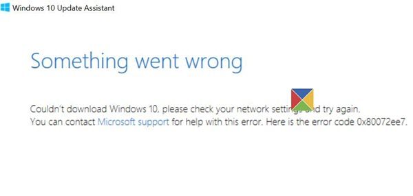 0x80072ee7 couldnt download windows 10