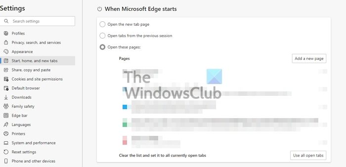 Add Pages to Edge Startup