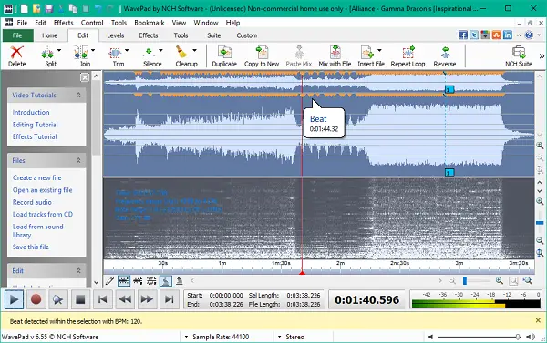 wavepad audio editing software for free