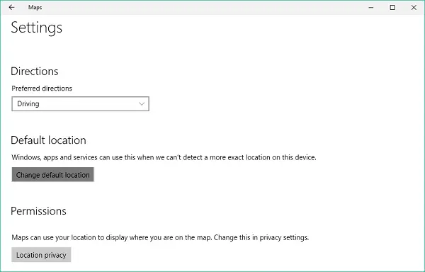 How to set default location for apps and services in Windows 10