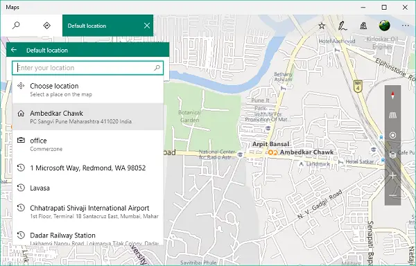 set your Default Location windows 10
