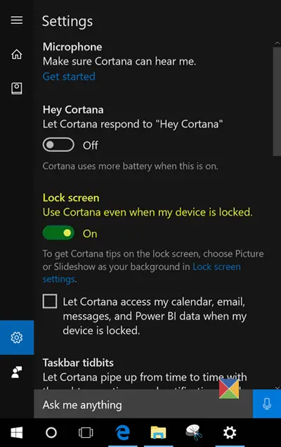 Enable Cortana on Windows 10 Lock Screen