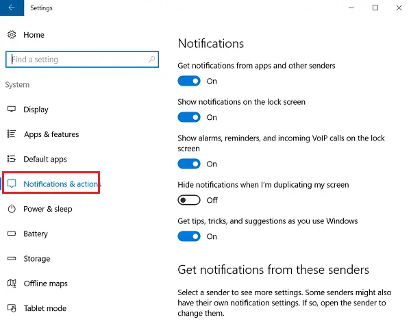 Notifications and Actions