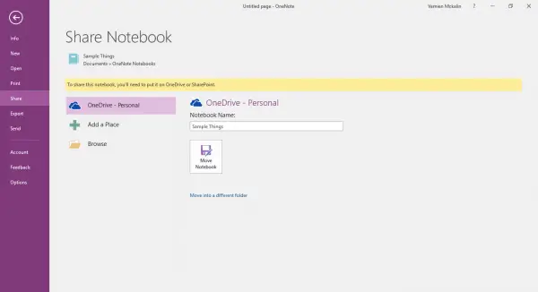 Sync files from OneNote to OneDrive