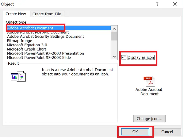 Insert PDF File in Excel Sheet