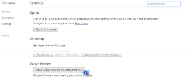 make chrome default browser