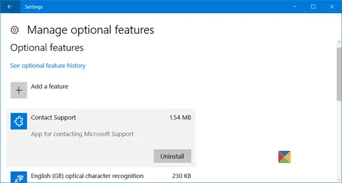 manage Windows 10 optional features 2