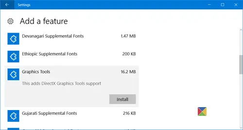 manage Windows 10 optional features 4