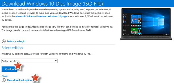 Window 10 download iso