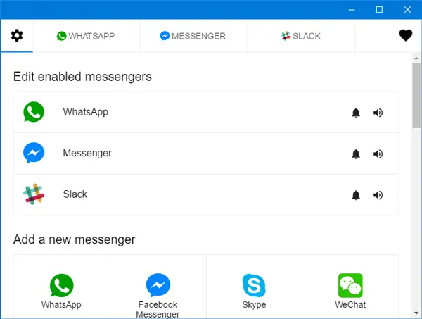 All in One Messenger notification settings