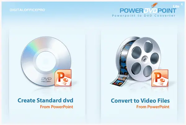 Convert PowerPoint presentation to video using PowerDVDpoint