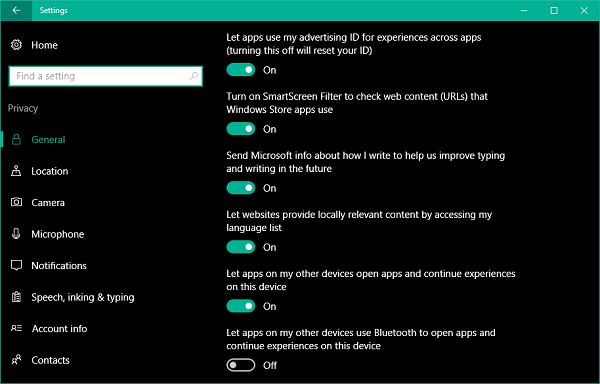 How to configure Windows 10 Privacy settings options using Settings app amongst a special focus on the novel settings introduced under the How to configure Windows 10 Privacy settings options using Settings app