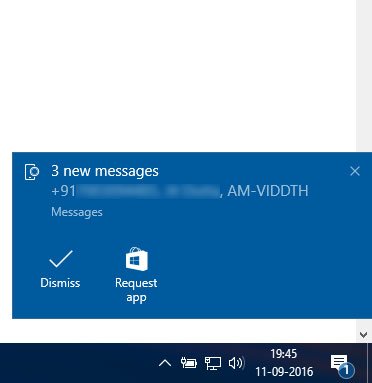 Android notifications on Windows 10