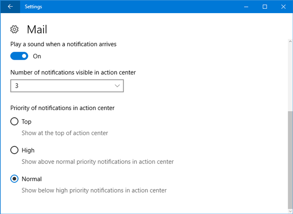 Set priority of Notifications in Action Center