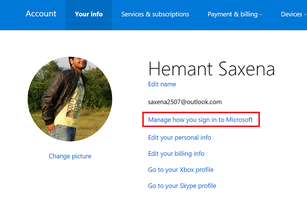 how to change my microsoft account email