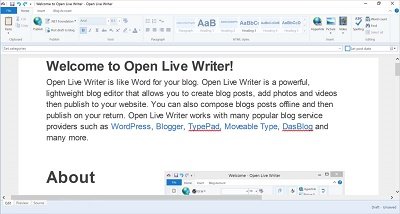 Open Live Writer Windows Store app