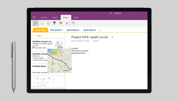 use Surface Pen with OneNote and Cortana