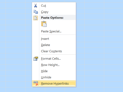 удалить все гиперссылки в Excel