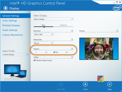 Screen Upside Down or Sideways in Windows laptop