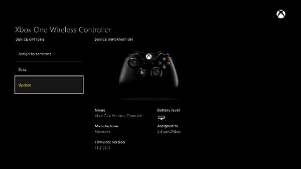 Update Xbox Controller