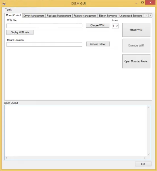 DISM GUI - A graphical interface for the DISM Command Line Utility