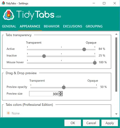 tidytabs-settings