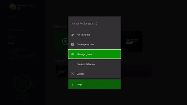 Pause or Cancel app installation on Xbox