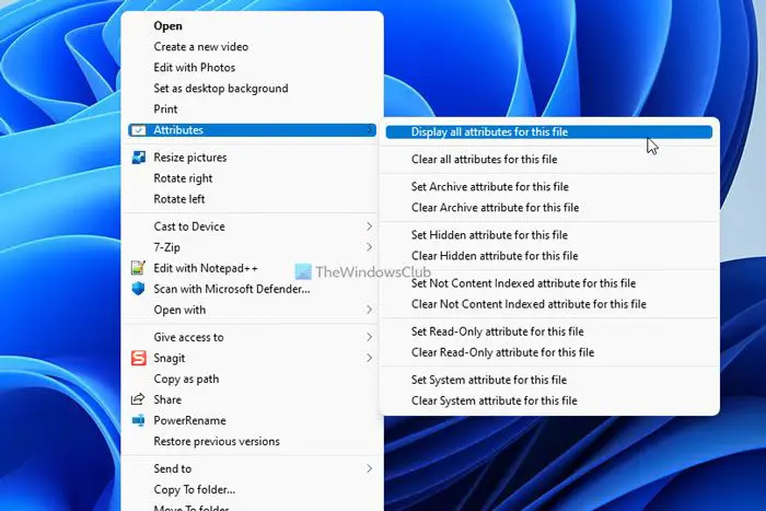 So Fügen Sie Dateiattributoptionen Zum Kontextmenü In Windows 11/10 Hinzu
