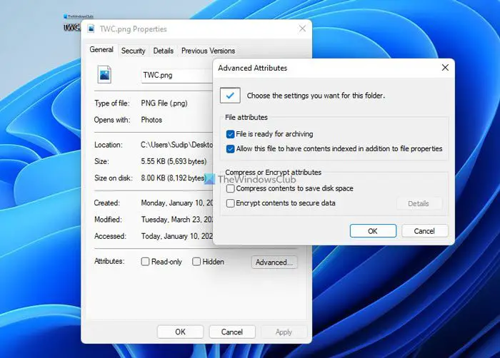 How to add File Attributes option to Context Menu in Windows 11 10 - 40
