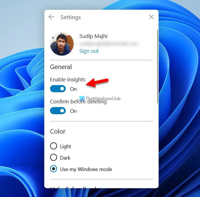 How to Enable or Disable Insights feature in Windows 11/10